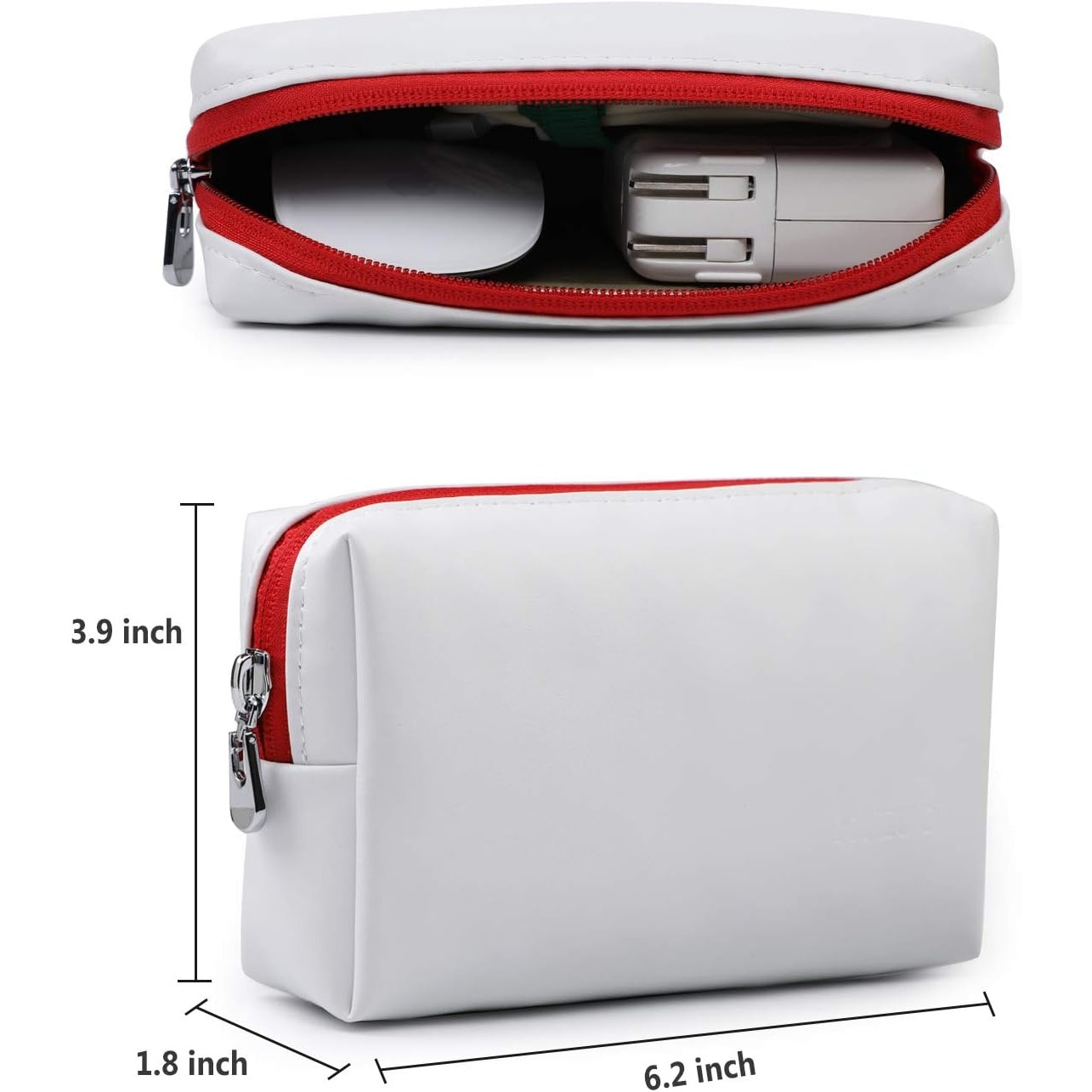 Husa laptop tableta 13.5 inch ecopiele alb-rosu cu husa accesorii