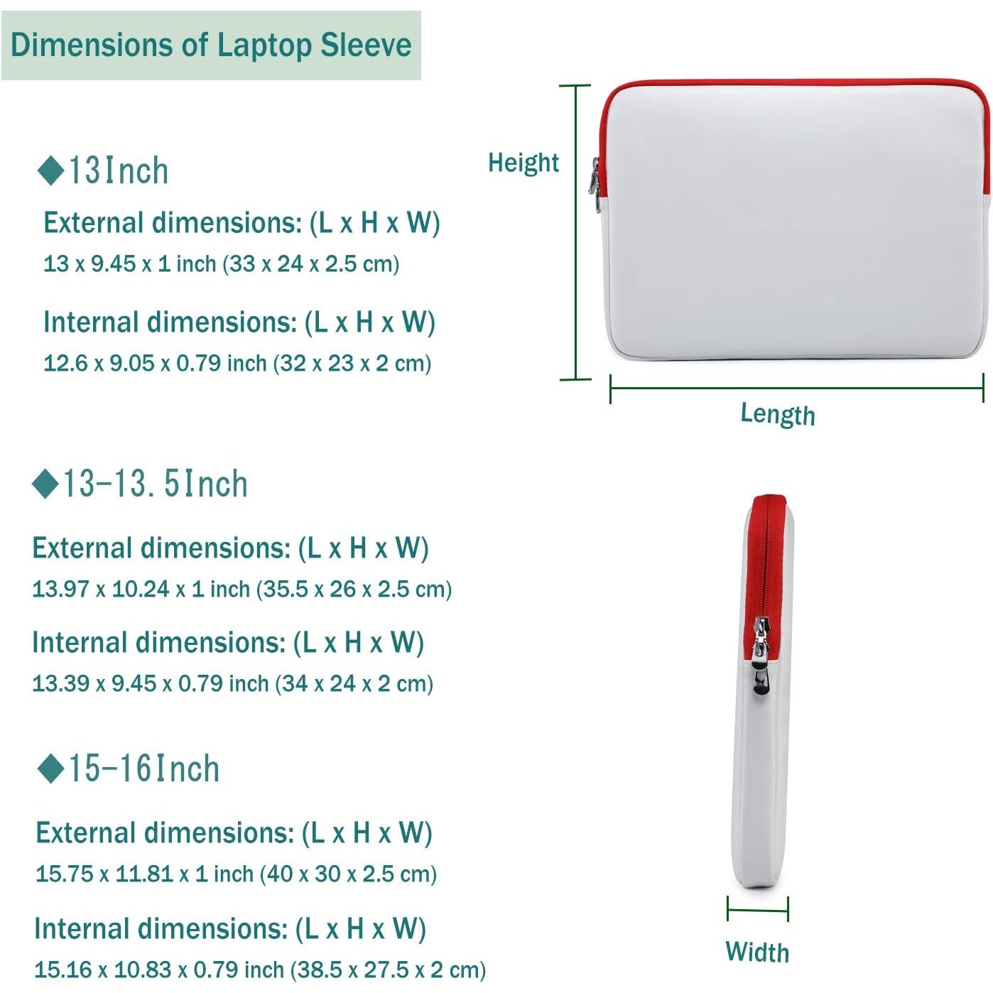 Husa laptop tableta 13.5 inch ecopiele alb-rosu cu husa accesorii
