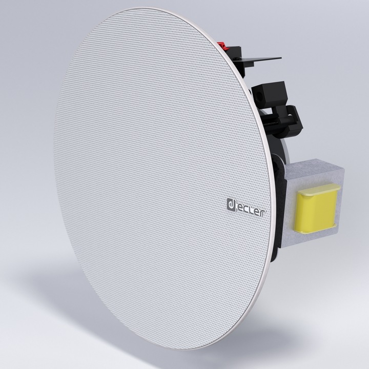 Difuzor tavan, pentru interior/exterior, 2‑Way 8” 60W RMS, 70/100V & 8Ω, grila magnetica, alb