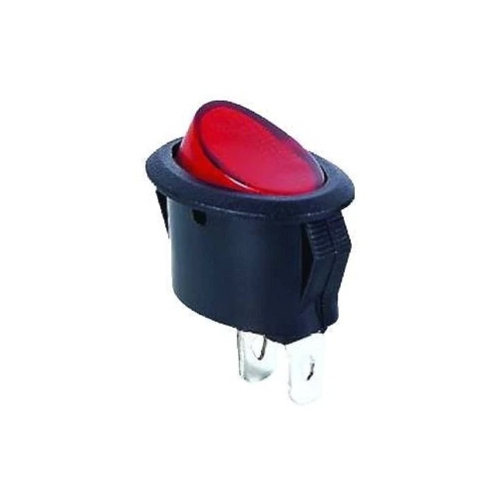 Comutator ON-OFF, rosu, 10A 125V 6A 250V, SPST
