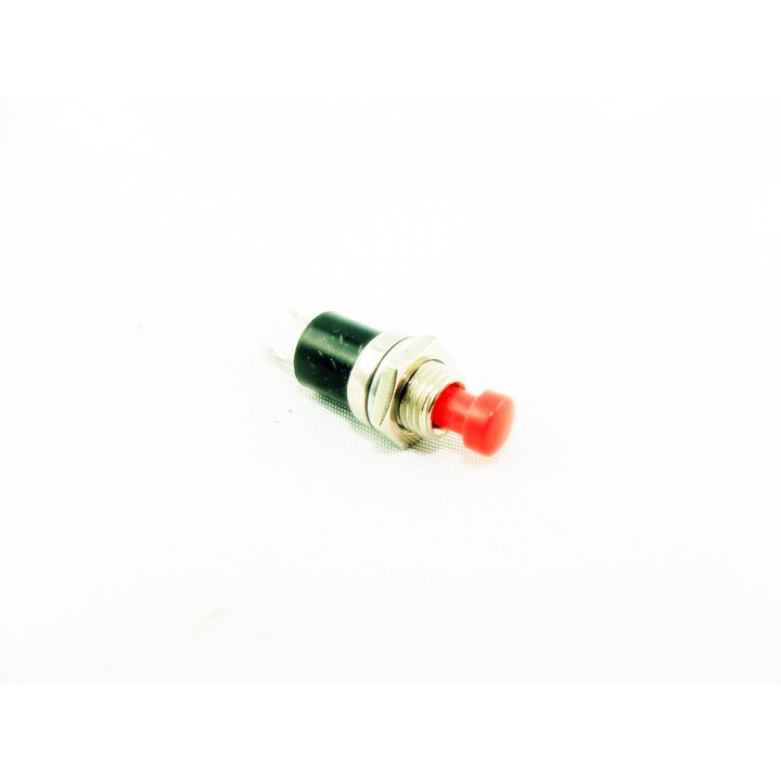 Piros kerek nyomógomb 2 állású 1A 250V 2xON-OFF 25x25mm