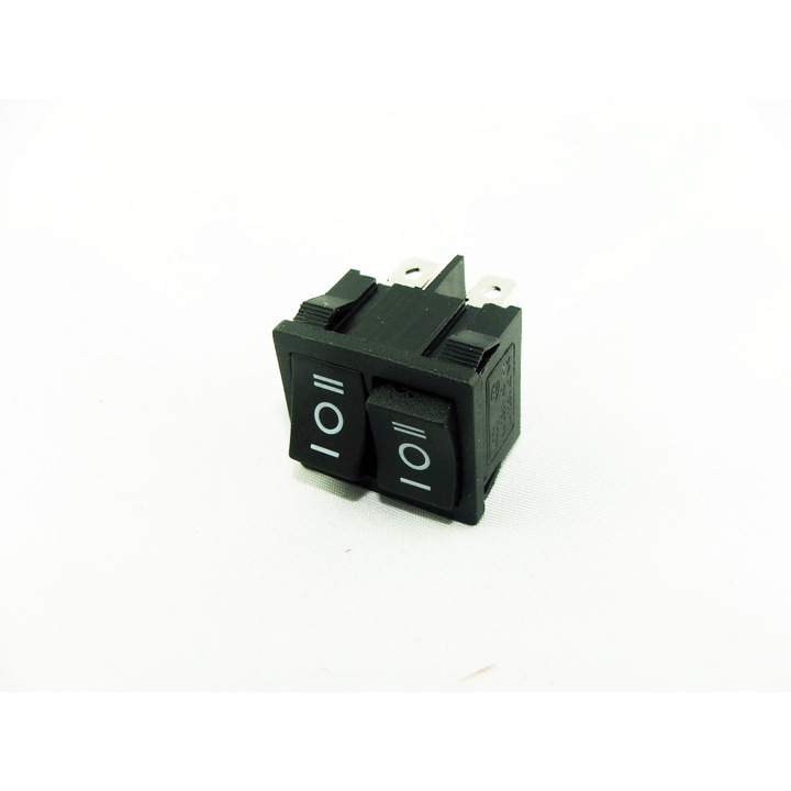 Kettős ON-OFF-ON kapcsoló 10A 125V fekete 24x20.8x19.7mm