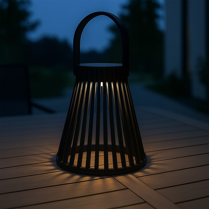 Соларна лампа Eko-Light CONO черна 11.5см 3000K IP44