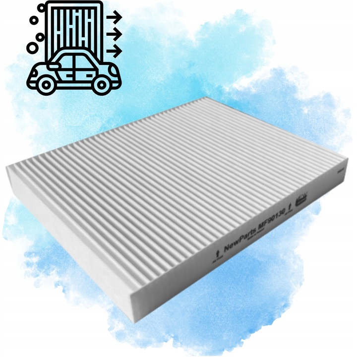 NewParts Filters MF90130 utastérszűrő, fehér, 25.2x20.2x3.1cm, Hyundai ix55