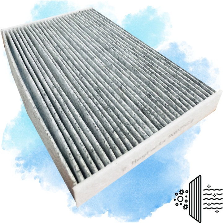 Utastérszűrő NewParts MF90075C aktív szén 288x181.5x32mm