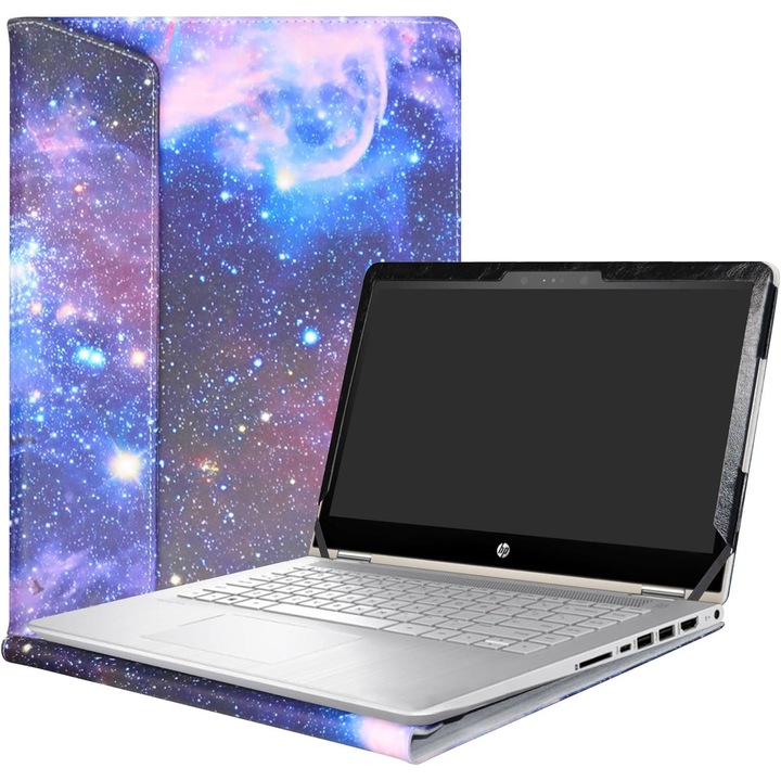 Husa laptop 14 inch violet galaxie pentru HP Pavilion X360 335x227x20mm