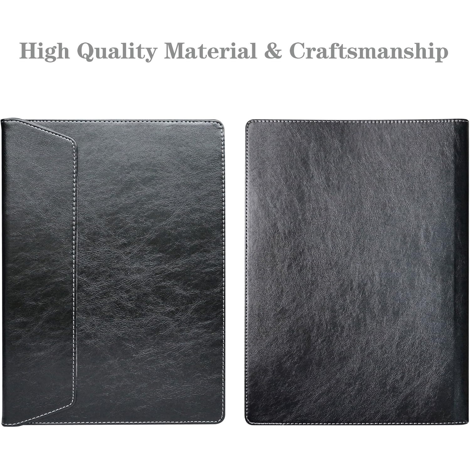 Husa laptop 14 inch, negru, piele ecologica, 33.5x22.7x2cm
