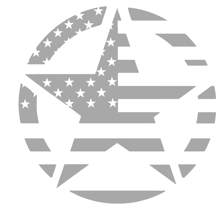 Sticker auto decorativ, rezistent, steag america, usi laterale sau luneta 15cm, gri