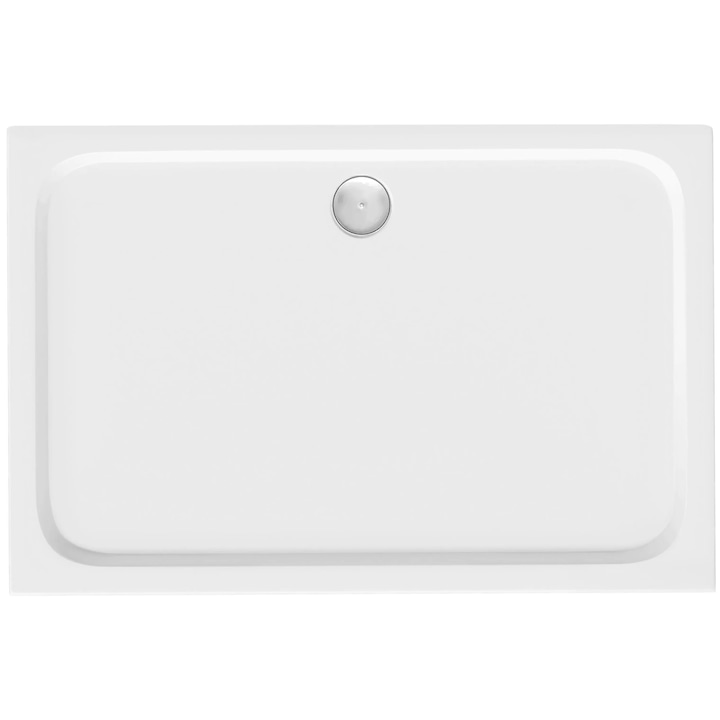 Rea cadita de dus Belmond 80X100 cu capac auriu periat, Alb, 100x80x5cm