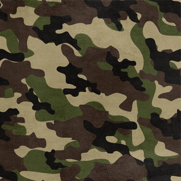 Bársonyos anyag varráshoz, terepmintás, poliészter, 145x280g/m, többszínű