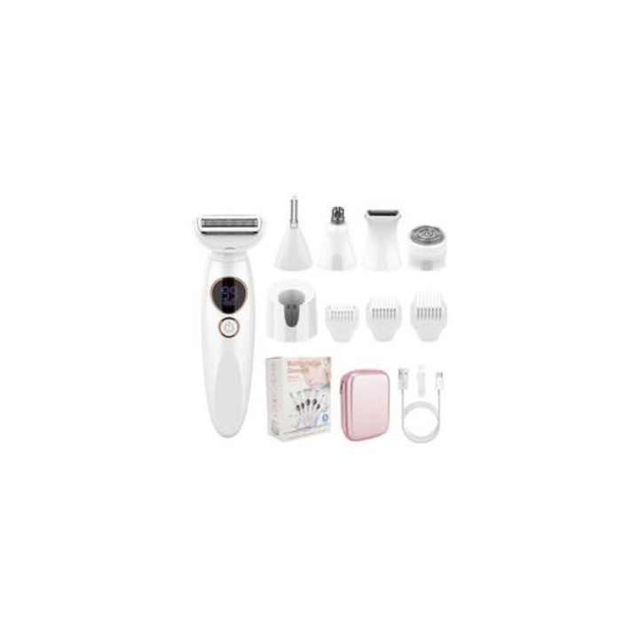 Aparat de ras electric 5-in-1, rezistent la apa, USB, alb, compact