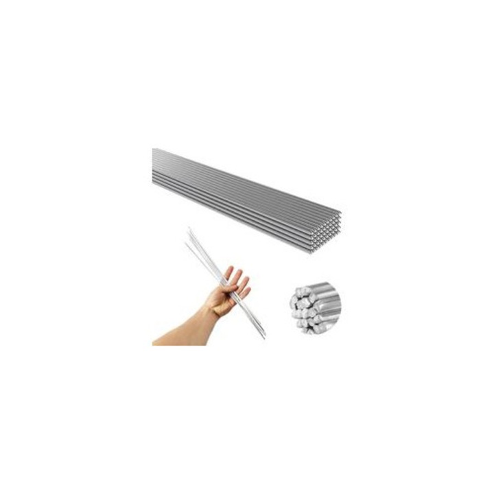Electrozi sudura aluminiu 2mm set 50 buc argintiu 33x50cm