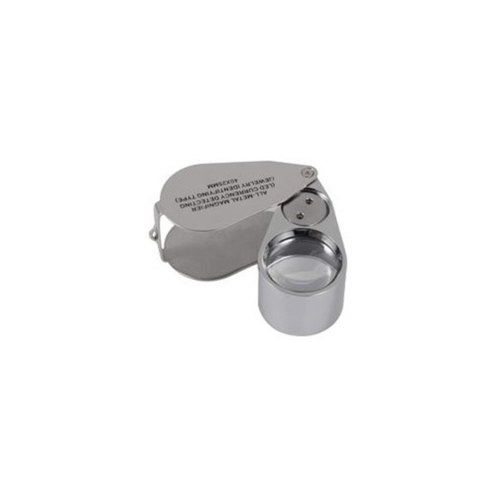 Lupa bijutier 40x metalica pliabila LED UV 25mm
