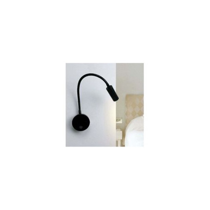 Aplica perete LED 3W flexibila, negru, 3000K, 800LM, 30x12cm