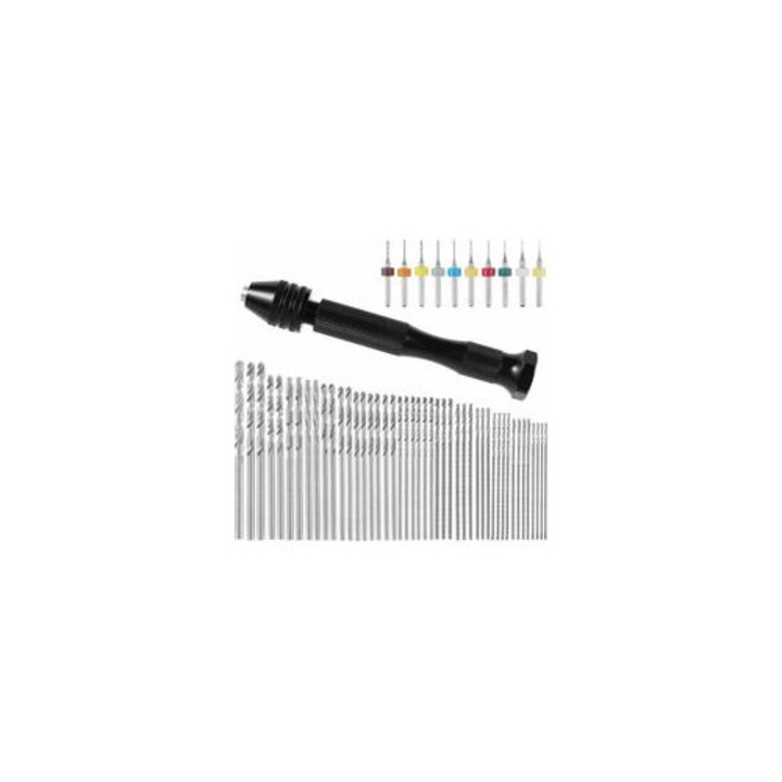 Set 57 piese burghie mini tungsten, lemn, plastic, fibra sticla
