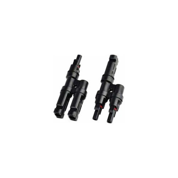 Conector fotovoltaic tip T, set 2 buc, rezistent la intemperii, pentru cabluri 10-14 AWG