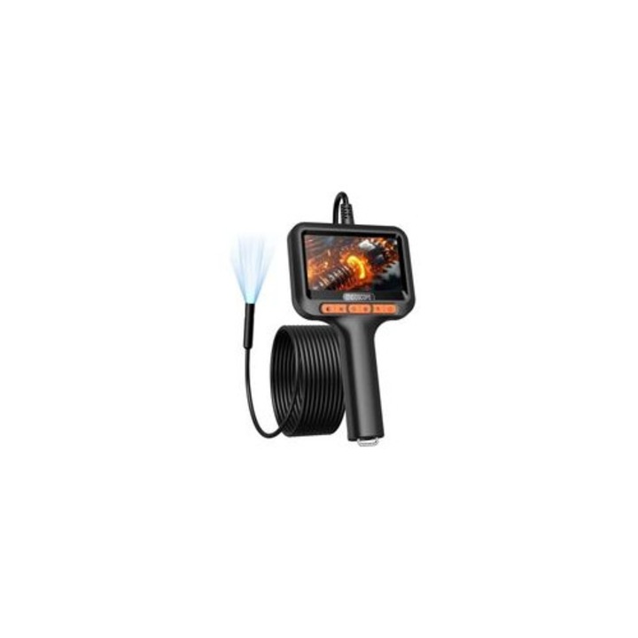 Camera endoscopica 10m, rezolutie 1920x1080, ecran IPS 4.3 inch, LED ajustabil, IP67, cablu semi-rigid 8mm
