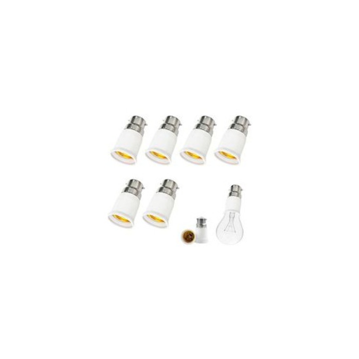B22-ről E27-re adapter, 6 db-os készlet, hőálló, 62x39mm