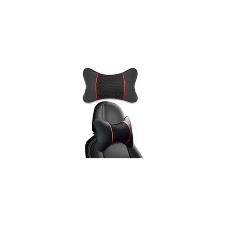 Perna tetiera auto, spuma memorie, piele PU, 28x18x10cm