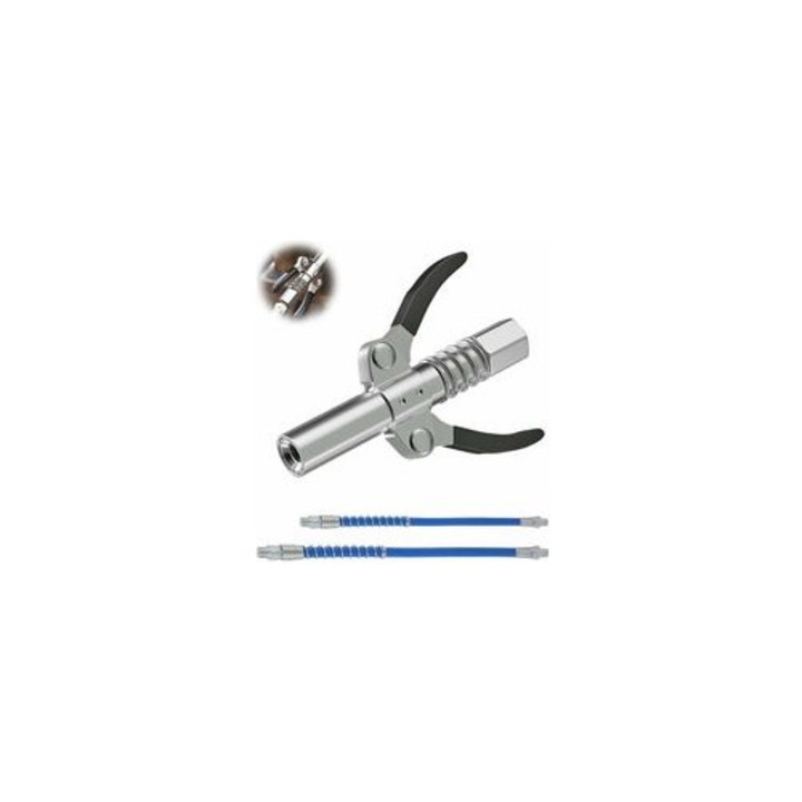 Cuplaj pistol ungere dublu maner metalic 690bar 1/8" NPT