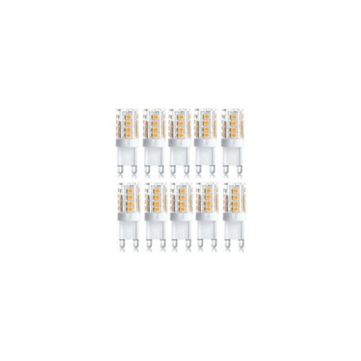10 db G9 LED izzó készlet, 5W, meleg és hideg fehér, 230V, átlátszó, 30.000h