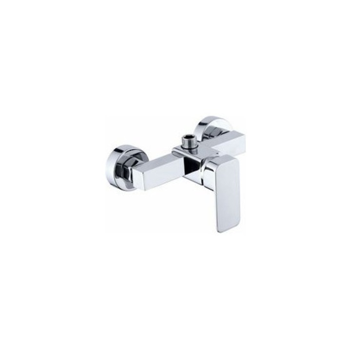 Fali zuhanycsaptelep/zuhanycsap, tömör sárgaréz test, meleg és hideg víz keverő, krómozott, 150 mm-es csatlakozási távolság, 1/2" bemenetek