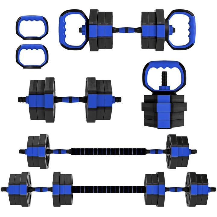 Set Haltera, SPORTNOW, Plastic, Nisip, 100 x 18 x 18 cm, Albastru