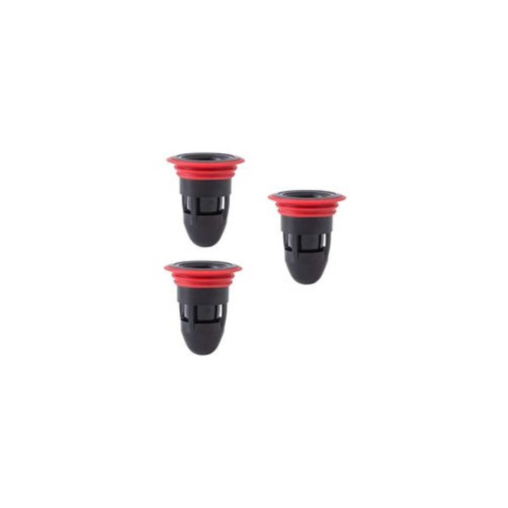 Set 3 capace scurgere podea silicon, negru, 1.4-2"