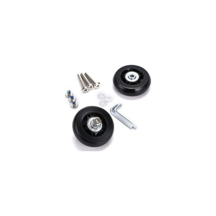 Roti pentru valiza, 2 bucati, cauciuc metal, negru, 60x18mm