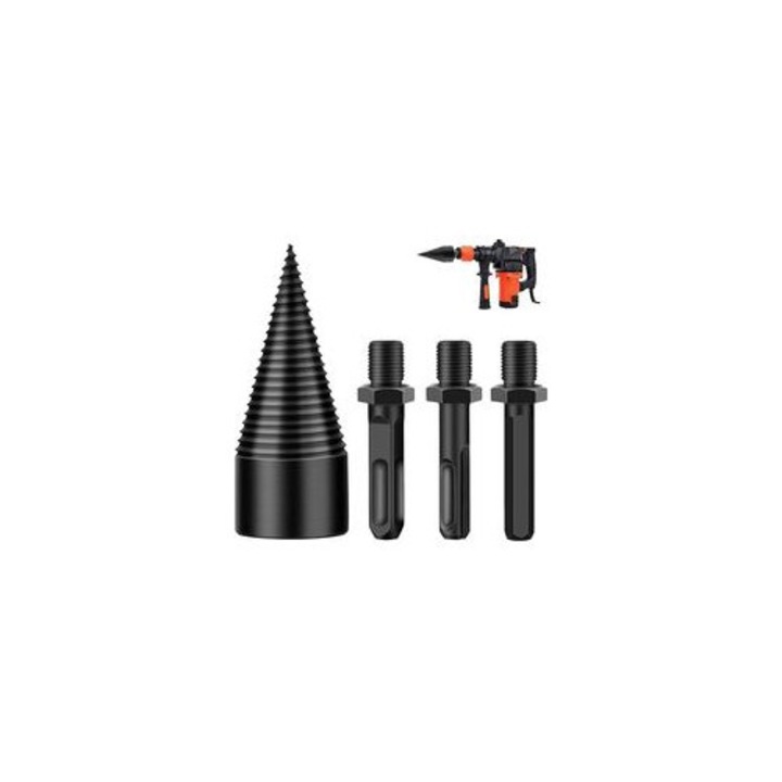 Set 4 burghie lemn carbon 42mm negru adancit anti-alunecare