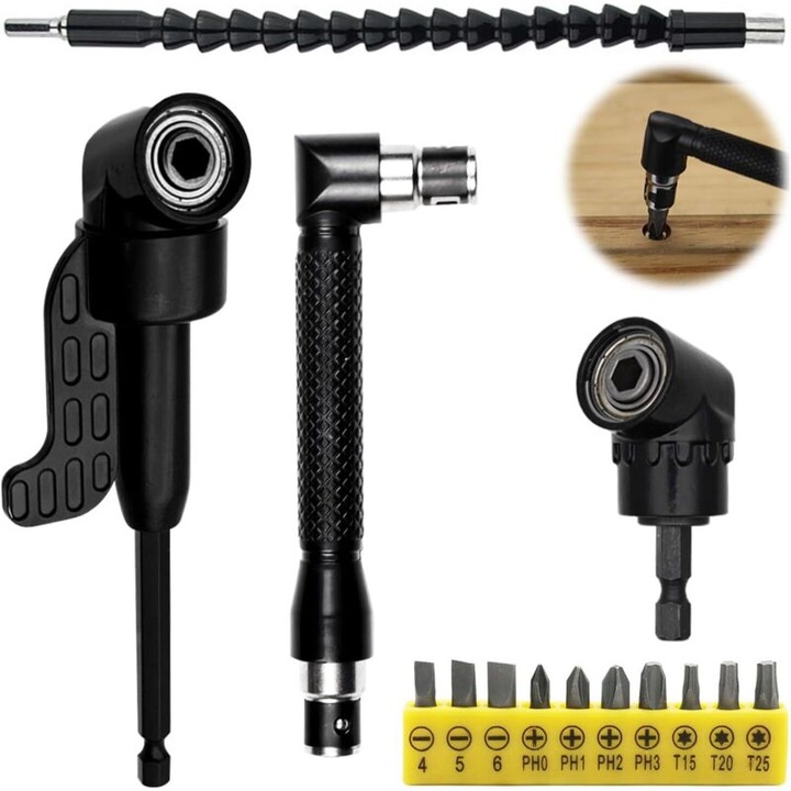 Set surubelnite 14 piese unghi 105 grade extensie flexibila otel