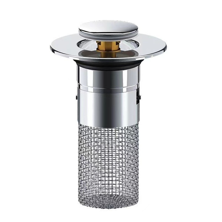 Dop de scurgere universal pentru chiuveta de baie, dop de scurgere pentru chiuveta de baie cu cos detasabil - Cada anti-infundare