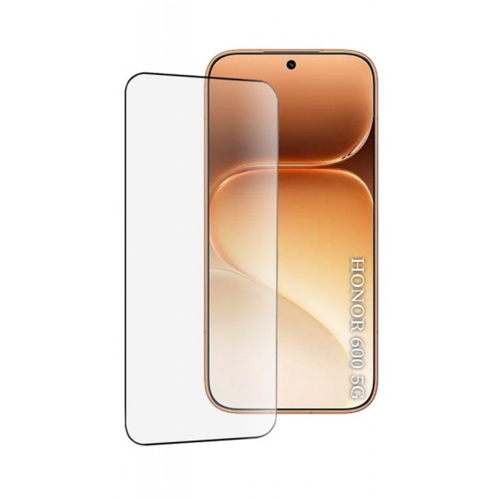 Folie Sticla Securizata Upzz® Compatibila Cu HONOR 600, Transparenta Cu Rama Neagra, Full Glue