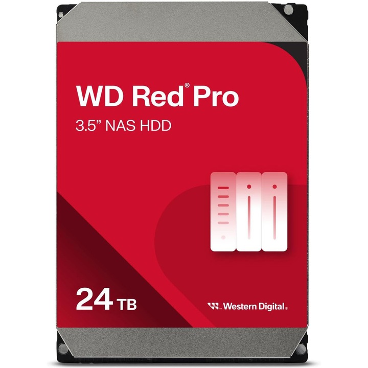 HDD Western Digital Red Pro, 24 TB, 7200 RPM, 512 MB cache, SATA-III