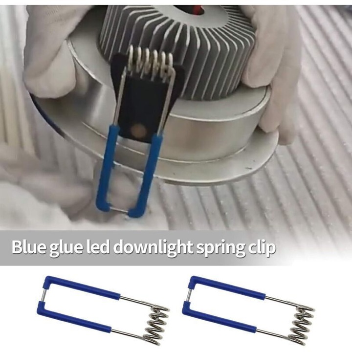 24 db fém rögzítő klipsz 1.5x60mm kék, GU10 MR16 beépíthető LED spotokhoz
