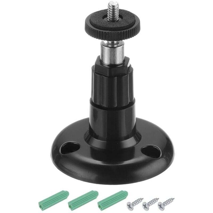 Suport universal plastic pentru camera supraveghere negru 9.5x7x7cm ajustabil