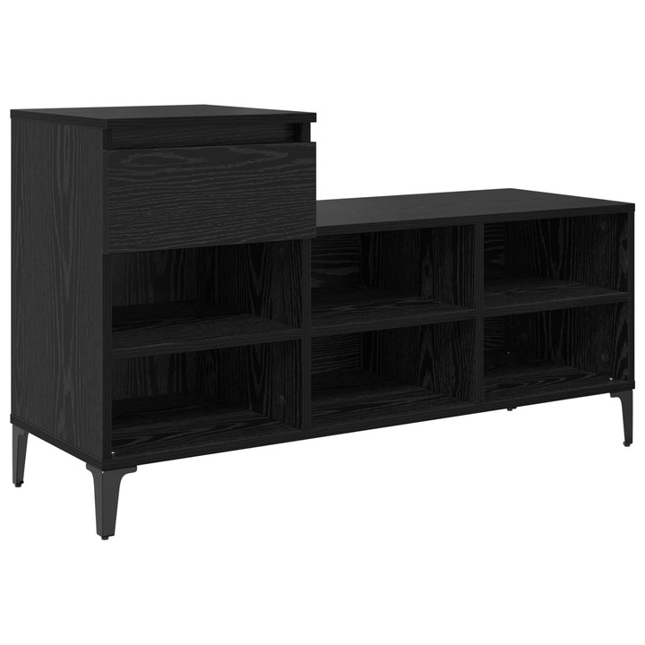 vidaXL Cipőszekrény fiókkal Musta tammi 102 x 36 x 60 cm Faanyag 881044