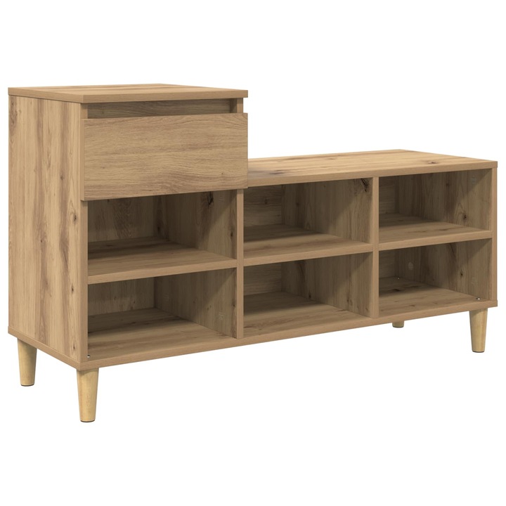 vidaXL Cipőszekrény fiókkal Artisan tölgy 102 x 36 x 60 cm Faanyag 881034