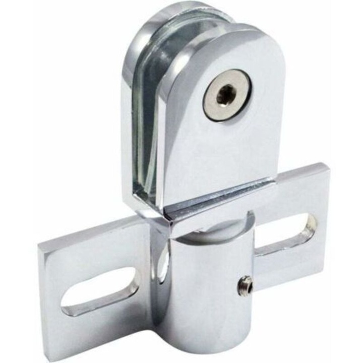 Balama pivotanta pentru usa sticla, crom lucios, 75x76.4mm, capacitate 45kg