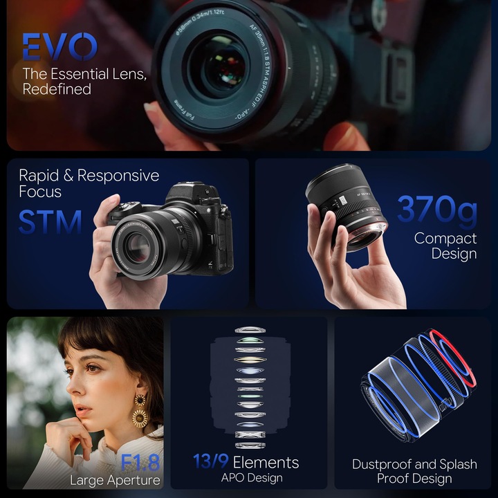 VILTROX APO 55mm F1.8 EVO FE objektív, AF 55mm f/1.8 FE Sony E-Mount-hoz Teljes képkockás fix gyújtótávolságú objektív Sony ZVE1 a7Ⅳ a6700 a6600 FX30 a7c ii a7rv a7iii a93 a9ii (Sony FE) fényképezőgépekhez
