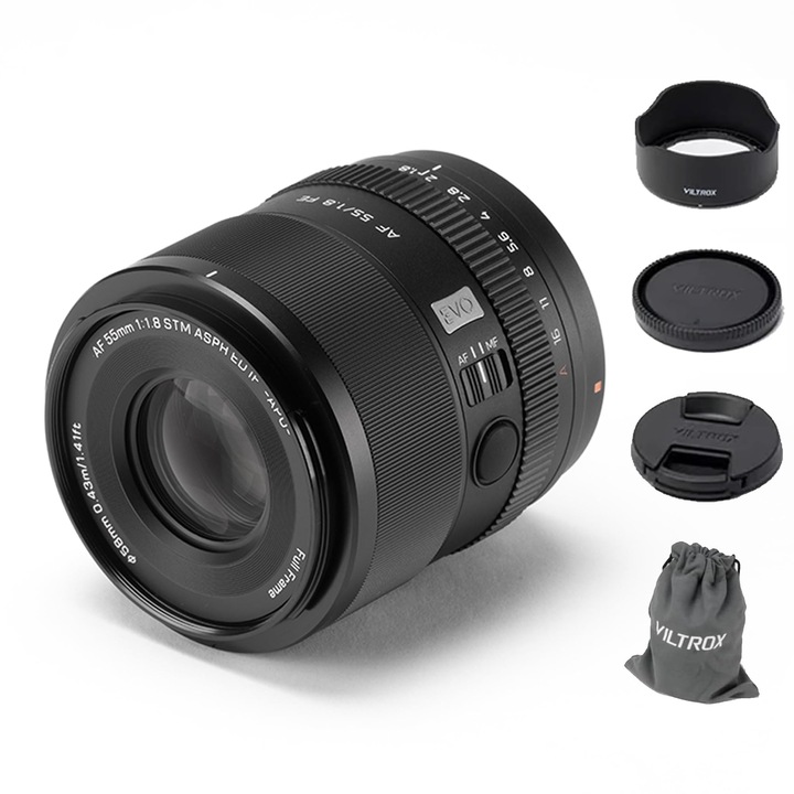 VILTROX APO 55mm F1.8 EVO FE objektív, AF 55mm f/1.8 FE Sony E-Mount-hoz Teljes képkockás fix gyújtótávolságú objektív Sony ZVE1 a7Ⅳ a6700 a6600 FX30 a7c ii a7rv a7iii a93 a9ii (Sony FE) fényképezőgépekhez