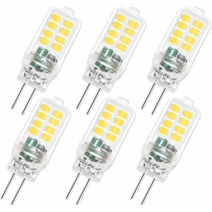 Bec LED G4 12V 3W 6000K hideg fehér 40x13x10mm 6 db-os készlet