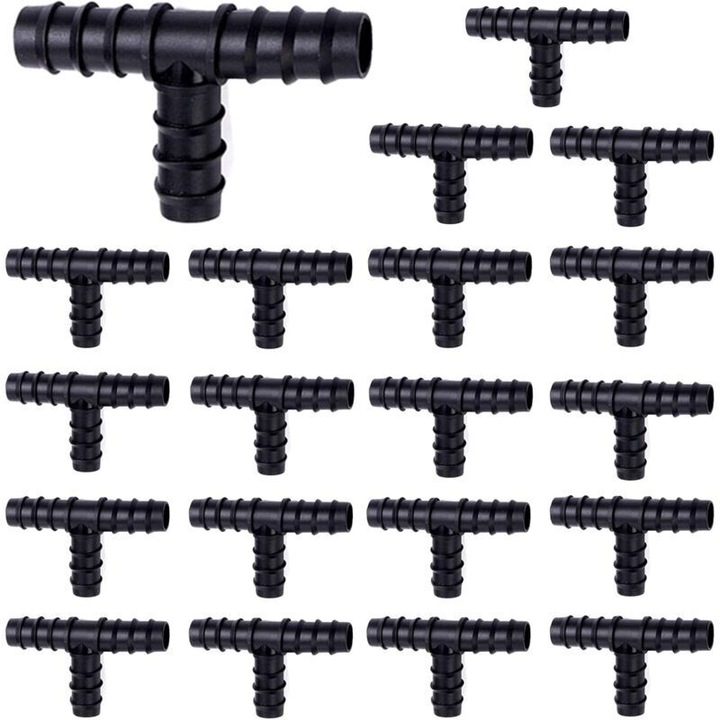 20 db fekete 16mm öntözőcső csatlakozó készlet 13x16mm