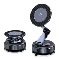 Suport magnetic de telefon auto cu ventuza, reglabil la 360° si pliabil, din aliaj de zinc, potrivit pentru seriile Tesla iPhone 17 Pro Max, 16, 15, 14, 13, 12 Plus. Un cadou pentru barbati si femei