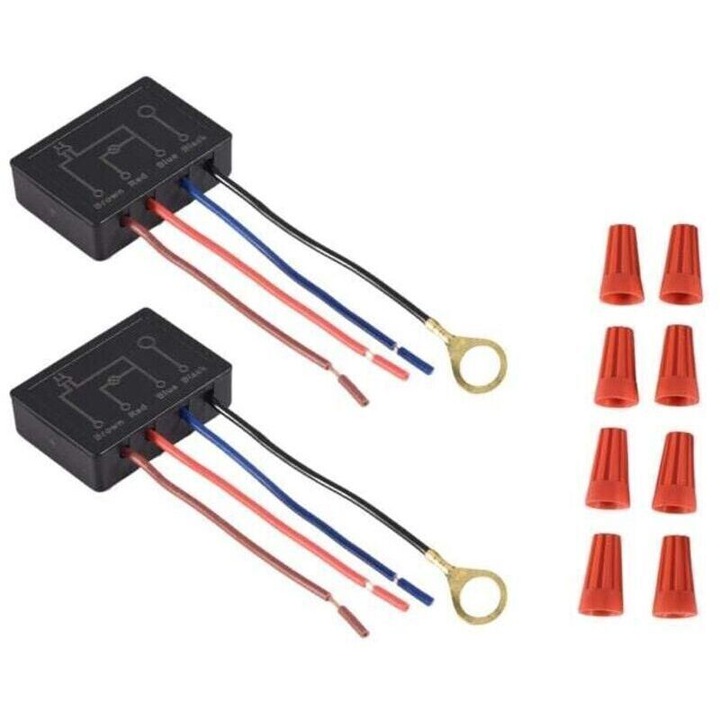 2 db érintőkapcsoló lámpához, dimmer modul, fekete, műanyag, univerzális, 3 fényerő szint