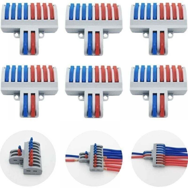 Conectori electrici multipli 6 buc, 250V 32A, multicolor