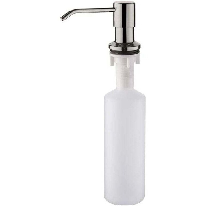 Dozator sapun lichid 500ml, inox gri, capacitate medie