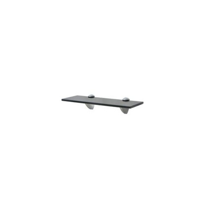 Edzett üveg polc 40x10cm fekete, cink tartóval 8mm, teherbírás 10kg