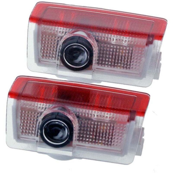 Set 2 proiectoare usa auto, multicolor, 95x95x40mm