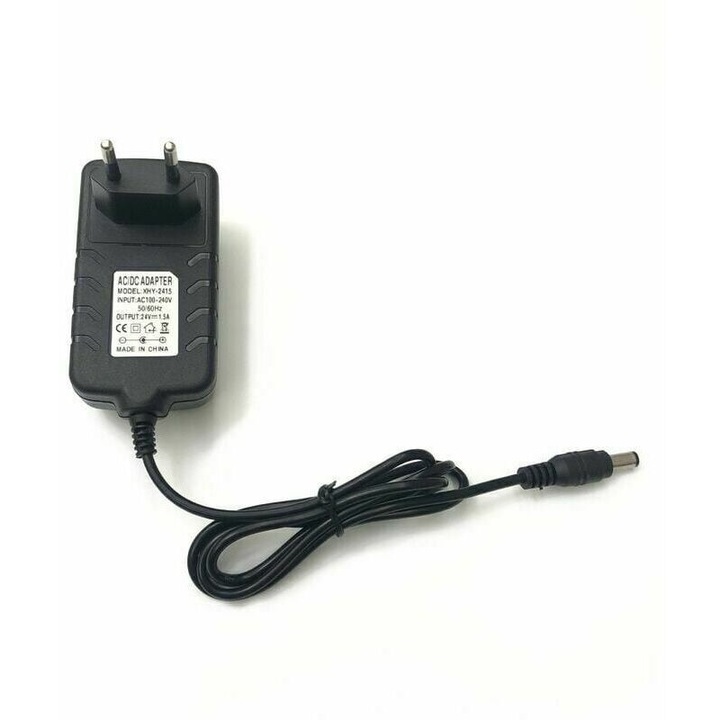 Transformator de putere 24W 24V 1.5A negru 81x50x33mm cu cablu 90cm